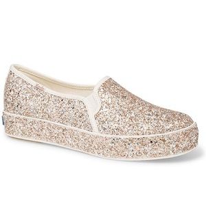 NEW Kate Spade Keds Triple Decker Sparkle Slip-on Sneakers